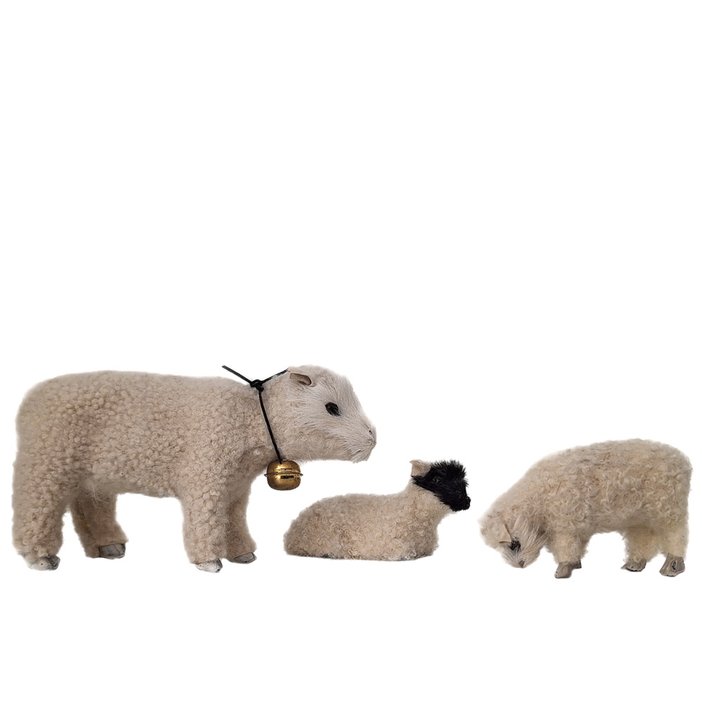 Schaf mit Glocke - 12cm lang   2 Lämmer 