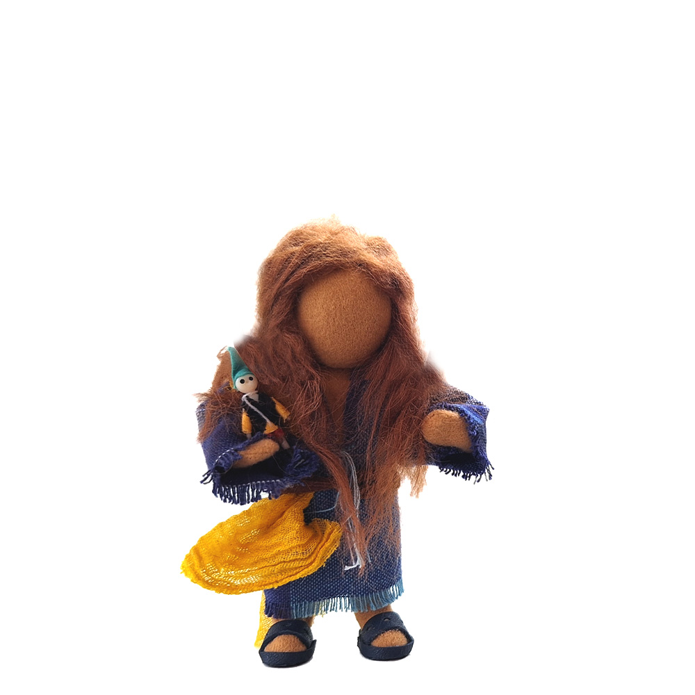 Kleinkind Adina - 12cm hoch & Kleidung & Schuhleder & Puppe